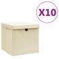 vidaXL Cajas de almacenaje con tapas 10 uds crema 28x28x28 cm vidaXL Cajas de almacenaje con tapas 10 uds crema 28x28x28 cm