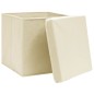 vidaXL Cajas de almacenaje con tapas 10 uds crema 28x28x28 cm vidaXL Cajas de almacenaje con tapas 10 uds crema 28x28x28 cm
