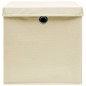 vidaXL Cajas de almacenaje con tapas 10 uds crema 28x28x28 cm vidaXL Cajas de almacenaje con tapas 10 uds crema 28x28x28 cm