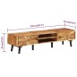 vidaXL Mueble para TV madera maciza de acacia 145x35x35 cm