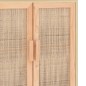 vidaXL Aparador marrón madera pino maciza y ratán natural 60x30x70 cm