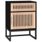 vidaXL Mesitas de noche 2 uds hierro y madera negro 40x30x55,5 cm