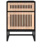 vidaXL Mesitas de noche 2 uds hierro y madera negro 40x30x55,5 cm