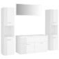vidaXL Juego de muebles de baño madera de ingeniería blanco brillo