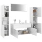 vidaXL Juego de muebles de baño madera de ingeniería blanco brillo