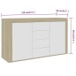 vidaXL Aparador madera contrachapada blanco y roble Sonoma 120x36x69cm vidaXL Aparador madera contrachapada blanco y roble Sonoma 120x36x69cm
