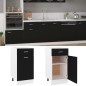 vidaXL Armario bajo cajón cocina madera ingeniería negro 40x46x81,5cm