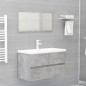 vidaXL Set muebles de baño 2 piezas madera contrachapada gris hormigón vidaXL Set muebles de baño 2 piezas madera contrachapada gris hormigón