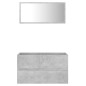 vidaXL Set muebles de baño 2 piezas madera contrachapada gris hormigón vidaXL Set muebles de baño 2 piezas madera contrachapada gris hormigón