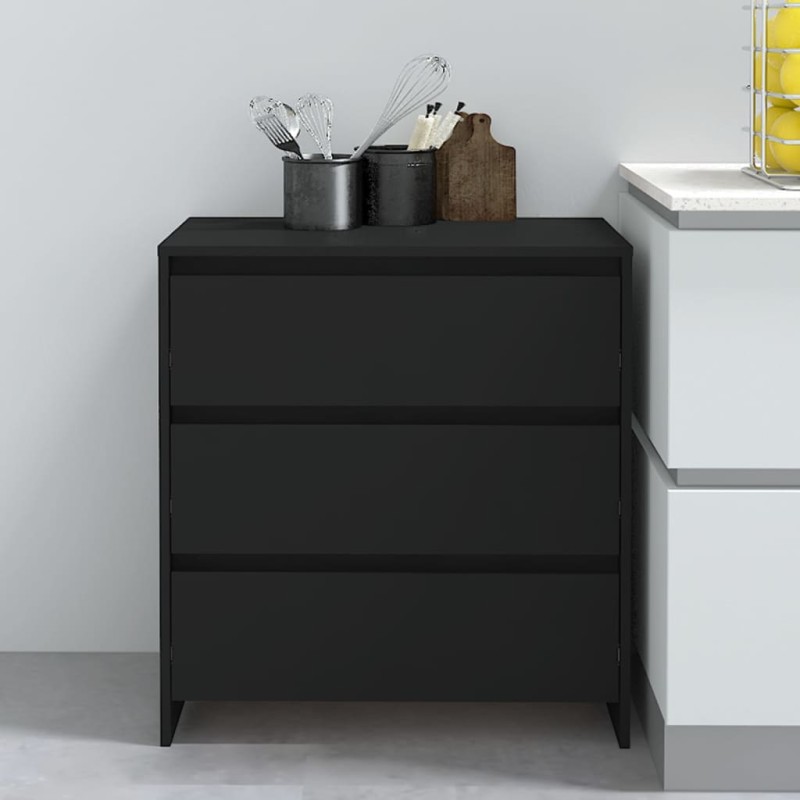 vidaXL Aparador de madera contrachapada negro 70x41x75 cm vidaXL Aparador de madera contrachapada negro 70x41x75 cm