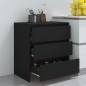 vidaXL Aparador de madera contrachapada negro 70x41x75 cm vidaXL Aparador de madera contrachapada negro 70x41x75 cm