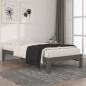 vidaXL Estructura de cama madera maciza de pino gris 90x200 cm vidaXL Estructura de cama madera maciza de pino gris 90x200 cm