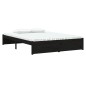 vidaXL Estructura de cama doble madera maciza negro 135x190 cm