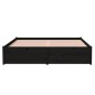 vidaXL Estructura de cama doble madera maciza negro 135x190 cm