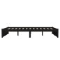 vidaXL Estructura de cama doble madera maciza negro 135x190 cm