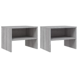 vidaXL Mesitas de noche 2 uds contrachapada gris Sonoma 40x30x30 cm