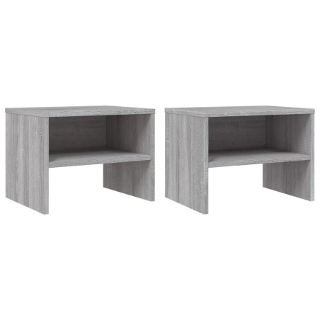 vidaXL Mesitas de noche 2 uds contrachapada gris Sonoma 40x30x30 cm