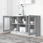vidaXL Vitrina madera contrachapada gris Sonoma 120x30,5x70 cm