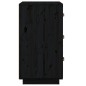 vidaXL Mesita de noche madera maciza de pino negro 40x40x75 cm vidaXL Mesita de noche madera maciza de pino negro 40x40x75 cm