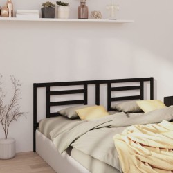 vidaXL Cabecero de cama madera maciza de pino negro 186x4x100 cm