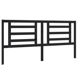 vidaXL Cabecero de cama madera maciza de pino negro 186x4x100 cm