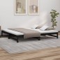 vidaXL Sofá cama extraíble madera maciza de pino negro 2x(100x200) cm vidaXL Sofá cama extraíble madera maciza de pino negro 2x(100x200) cm