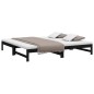 vidaXL Sofá cama extraíble madera maciza de pino negro 2x(100x200) cm vidaXL Sofá cama extraíble madera maciza de pino negro 2x(100x200) cm