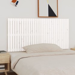 vidaXL Cabecero de cama de pared madera maciza pino blanco 185x3x90 cm