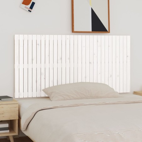 vidaXL Cabecero de cama de pared madera maciza pino blanco 185x3x90 cm