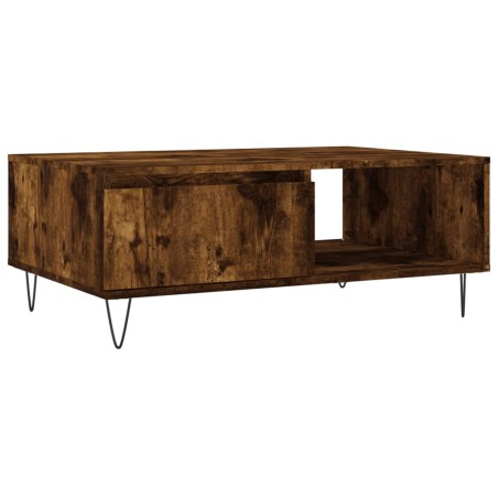 vidaXL Mesa de centro madera de ingeniería roble ahumado 90x60x35 cm