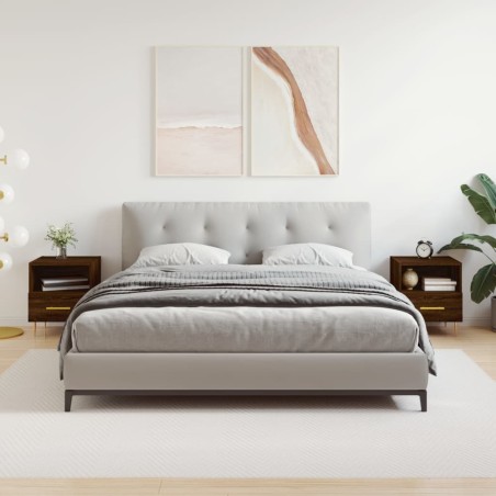 vidaXL Mesita noche 2 uds madera ingeniería marrón roble 40x35x47,5 cm