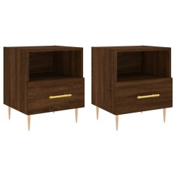vidaXL Mesita noche 2 uds madera ingeniería marrón roble 40x35x47,5 cm