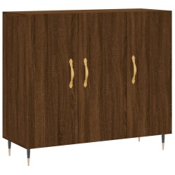 vidaXL Aparador de madera de ingeniería marrón roble 90x34x80 cm