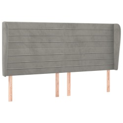 vidaXL Cabecero con orejas de terciopelo gris claro 183x23x118/128 cm