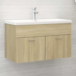 vidaXL Mueble con lavabo madera de ingeniería roble Sonoma
