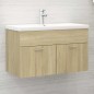 vidaXL Mueble con lavabo madera de ingeniería roble Sonoma vidaXL Mueble con lavabo madera de ingeniería roble Sonoma
