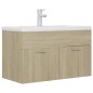 vidaXL Mueble con lavabo madera de ingeniería roble Sonoma vidaXL Mueble con lavabo madera de ingeniería roble Sonoma