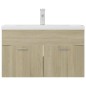 vidaXL Mueble con lavabo madera de ingeniería roble Sonoma vidaXL Mueble con lavabo madera de ingeniería roble Sonoma