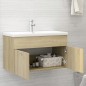 vidaXL Mueble con lavabo madera de ingeniería roble Sonoma vidaXL Mueble con lavabo madera de ingeniería roble Sonoma