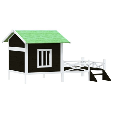 vidaXL Caseta para perros madera maciza de pino gris 159x120x88,5 cm