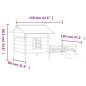 vidaXL Caseta para perros madera maciza de pino gris 159x120x88,5 cm