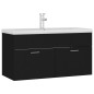 vidaXL Mueble con lavabo madera de ingeniería negro vidaXL Mueble con lavabo madera de ingeniería negro