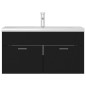 vidaXL Mueble con lavabo madera de ingeniería negro vidaXL Mueble con lavabo madera de ingeniería negro