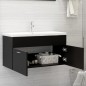 vidaXL Mueble con lavabo madera de ingeniería negro vidaXL Mueble con lavabo madera de ingeniería negro