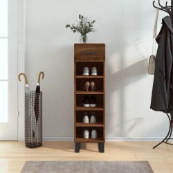 vidaXL Zapatero madera de ingeniería roble marrón 30x35x105 cm
