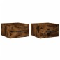 vidaXL Mesitas de noche de pared 2 uds color roble ahumado 35x35x20 cm