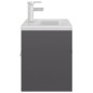 vidaXL Mueble con lavabo madera de ingeniería gris brillante vidaXL Mueble con lavabo madera de ingeniería gris brillante