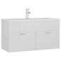 vidaXL Mueble con lavabo madera de ingeniería blanco brillante vidaXL Mueble con lavabo madera de ingeniería blanco brillante