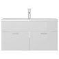 vidaXL Mueble con lavabo madera de ingeniería blanco brillante vidaXL Mueble con lavabo madera de ingeniería blanco brillante
