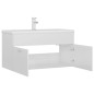vidaXL Mueble con lavabo madera de ingeniería blanco brillante vidaXL Mueble con lavabo madera de ingeniería blanco brillante